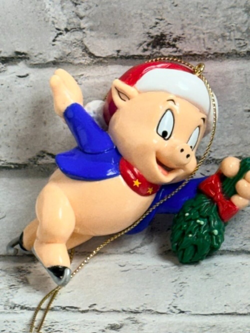 Porky Pig 1989 Danbury Mint Bugs Bunny Friends Christmas Ornament Looney Tunes